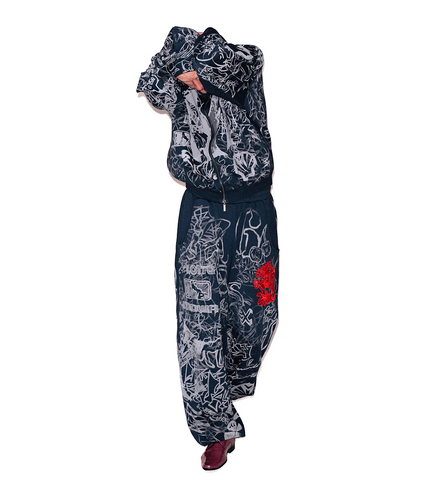 GRAFITTI TRACK PANTS GREY/BLUE