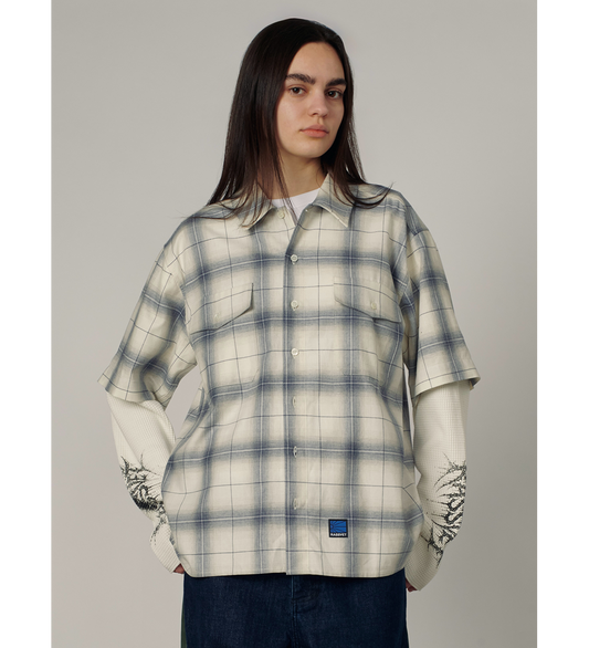 DOOM WAFFLE WORK LS OVERSHIRT GREY