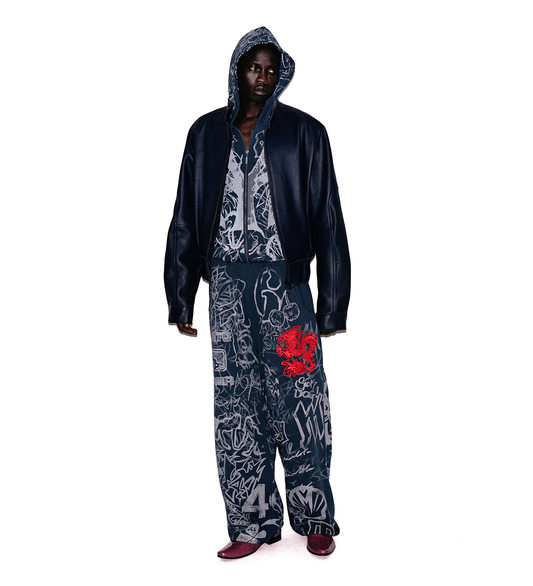 GRAFITTI TRACK PANTS GREY/BLUE