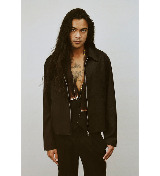 LONG HAIR SCARF BRUNETTE SILK SATIN