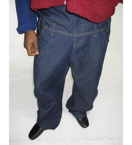 DOUBLE WAISTED PANTS BLUE