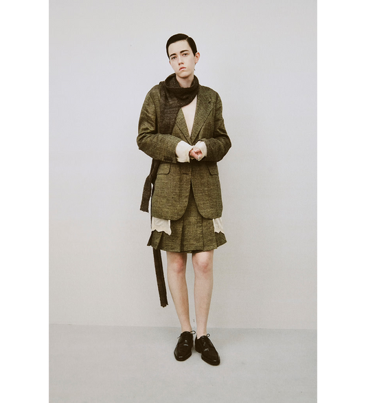 GIRDLE SKIRT DEEP HUSK SOFT GRAIN WEAVE