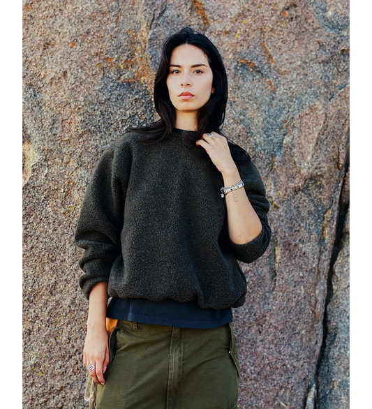 RECYCLED WOOL PULLOVER DARK FOREST