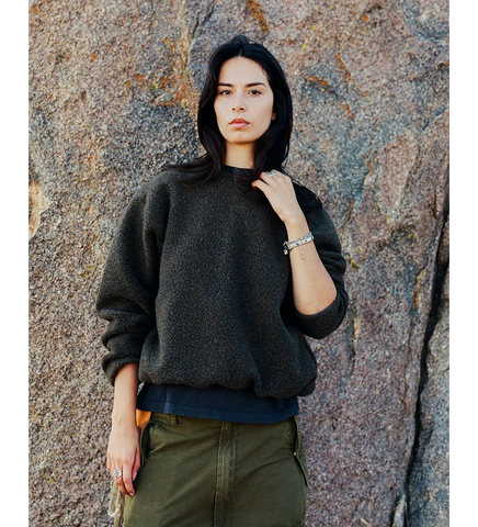 RECYCLED WOOL PULLOVER DARK FOREST