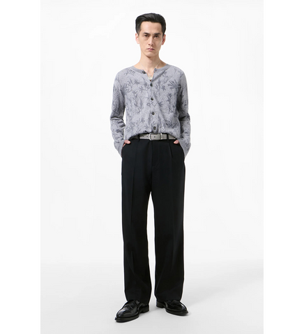 BORROWED CHINO BLACK PANAMA WOOL