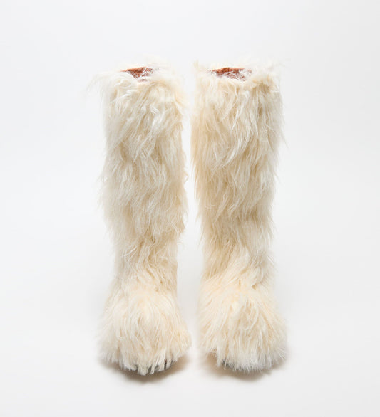 FURRY CLOG BOOTS OFF WHITE