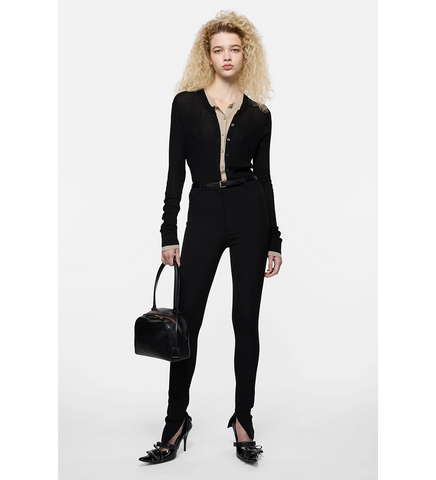 KALET FINE SILK WOOL BLACK/BEIGE