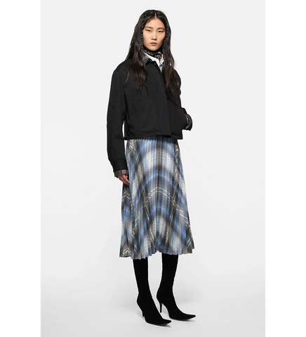 ODOSSA TWILL TRENCH CO GABAARDINE CHECK BLACK