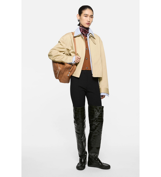 ODOSSA TWILL TRENCH CO GABARDINE STRIPE PALE BEIGE