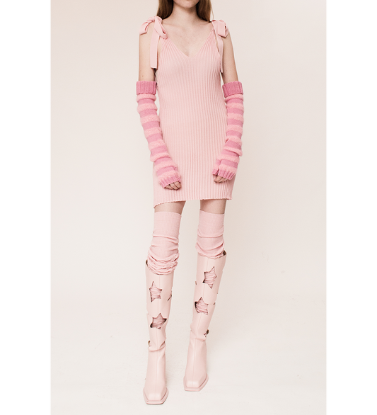 CHECKERED OVERKNEE SOCKS ROSE