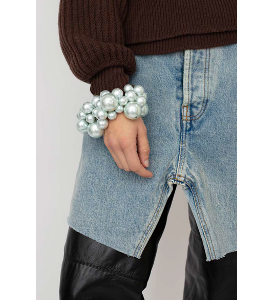 PUFFED PEARL BRACELET BLUE