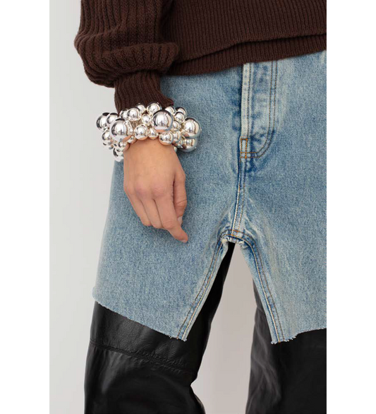 PUFFED PEARL BRACELET SILVER