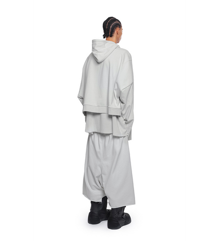 CROPPED HOODIE OVERLAPPED DUSTY WHITE