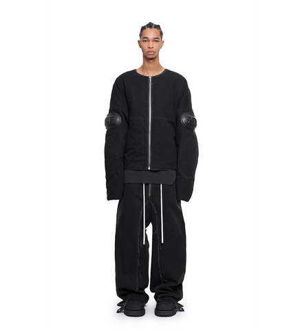 RAW EDGE BAGGY JEANS WASHED BLACK