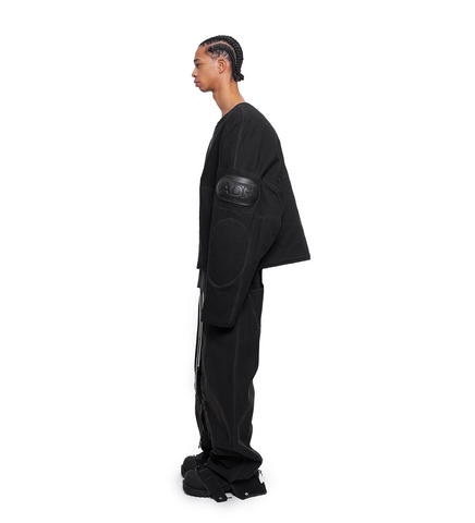 RAW EDGE BAGGY JEANS WASHED BLACK