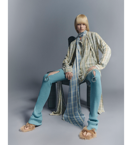DRANA P SUMMER CHECK VIS GREEN/BLUE