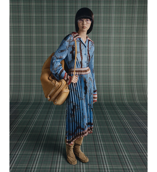 SENIMINA P PLISSE TWILL DENIM BLUE