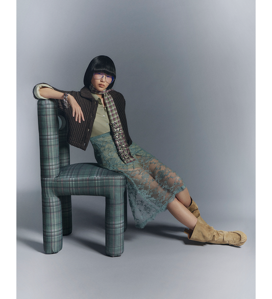 DEPPU ROMANTIC FLOWER LACE EUCALYPTUS GREEN