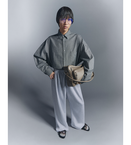 SOFFIA LS WASHED FLANNEL CHECK BLACK/WHITE