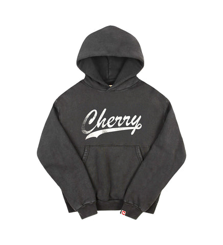 ATHLETIC APPLIQUE HOODIE VINTAGE BLACK