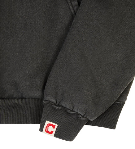ATHLETIC APPLIQUE HOODIE VINTAGE BLACK