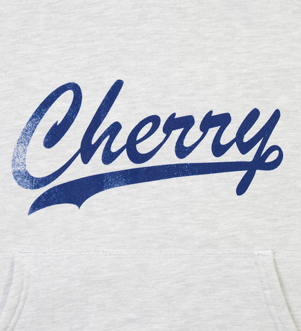ATHLETIC APPLIQUE HOODIE WHITE HEATHER