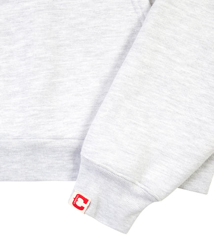 ATHLETIC APPLIQUE HOODIE WHITE HEATHER