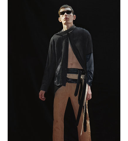 CIGARETTE TROUSERS BEIGE DENIM