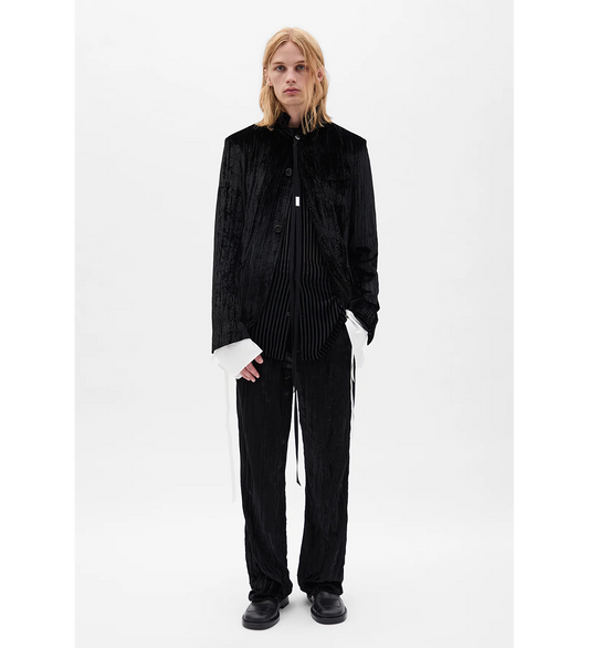 LEON VELVET TROUSERS BLACK