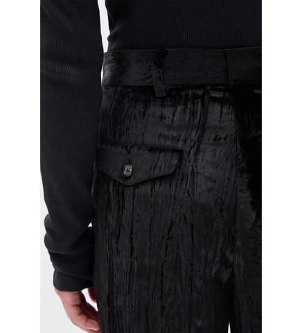 LEON VELVET TROUSERS BLACK
