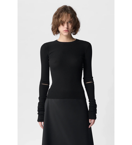 LYELL RIB SWEATER BLACK