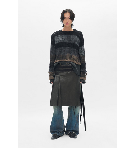MODEST 5-POCKETS RELAXED FLARED TROUSERS VINTAGE BLUE