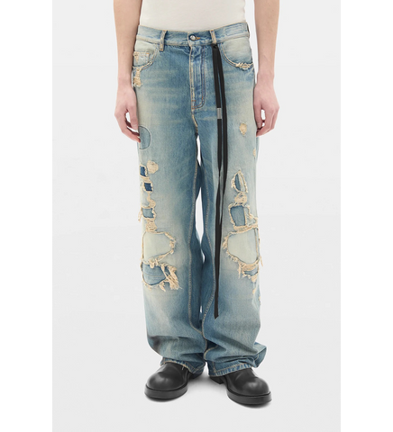 EVAN 5-POCKETS STRAIGHT LEG LOOSE TROUSERS SKY BLUE