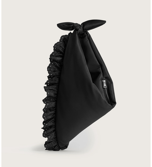 PILLOWCASE SATCHEL BAG W/DAISY BLACK