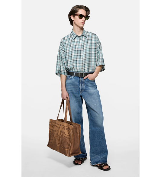 SETAR SS FLUID CHECK FLANNEL MIDSUMMER TURQUOISE/BLUE/WHITE