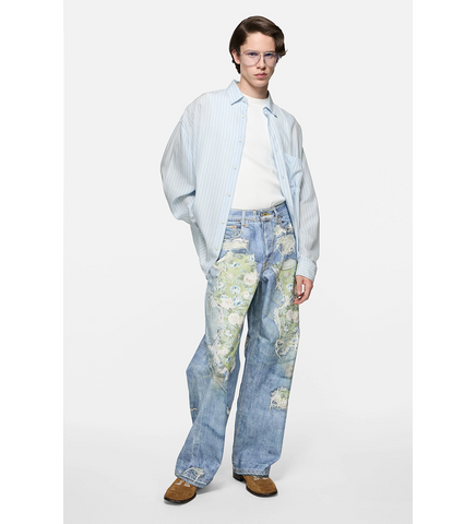 1981 U TLO DENIM ROSE PRINT MIDSUMMER BLUE/GREEN REGULAR