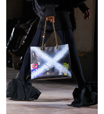 TROMPE LOEIL LEATHER TOTE BAG BLACK