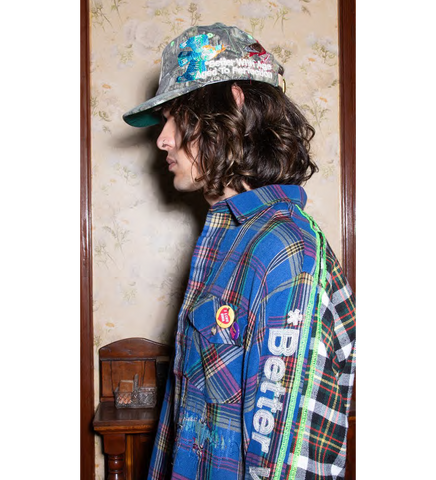 SILVIA PANELLED FLANNEL SHIRT X-LARGE