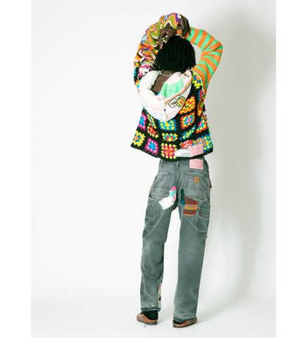 NONNA'S HAND-KNIT FULL ZIP HOODIE LARGE