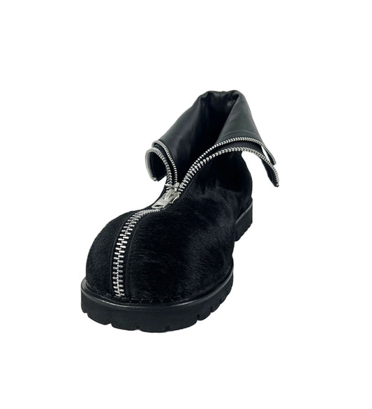 BIG FOOT 2 ZIP 2 LAYER BOOTS PONY HAIR BLACK