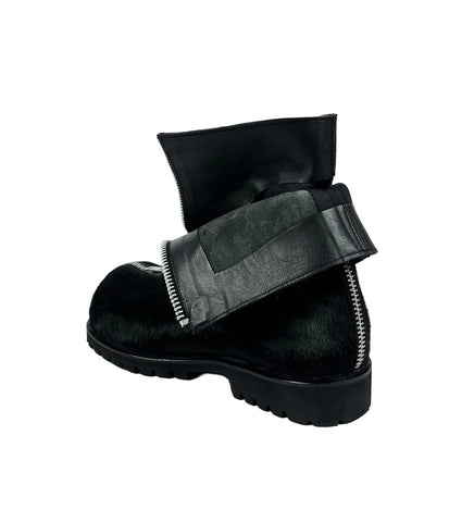 BIG FOOT 2 ZIP 2 LAYER BOOTS PONY HAIR BLACK