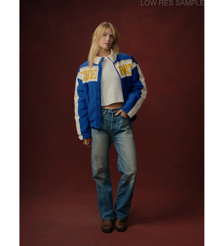 CHERRY LOS ANGELES X WRANGLER PIT CREW PUFFER RAYAL BLUE CREAM