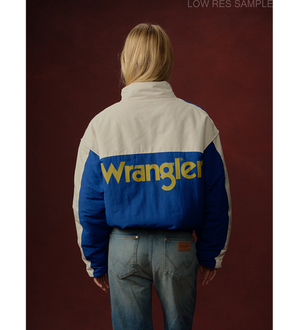 CHERRY LOS ANGELES X WRANGLER PIT CREW PUFFER RAYAL BLUE CREAM