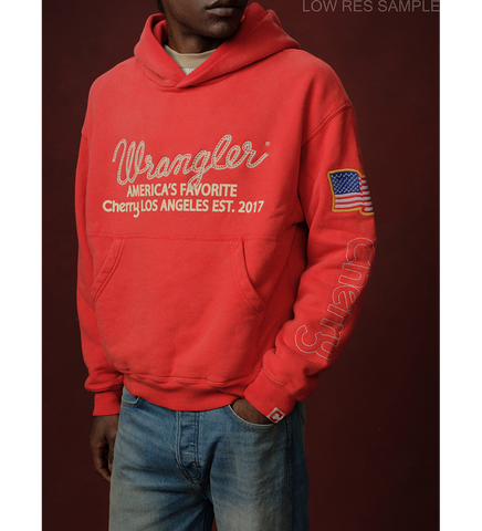 CHERRY LOS ANGELES X WRANGLER HOODIE RED