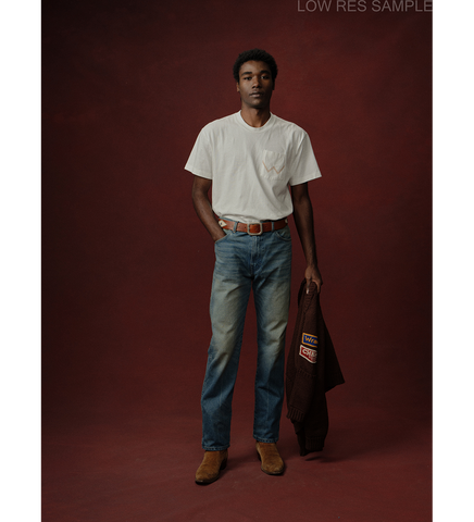 CHERRY LOS ANGELES X WRANGLER HORSE POWER POCKET TEE CREAM