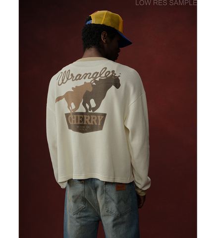 CHERRY LOS ANGELES X WRANGLER THERMAL L/S TEE BEIGE