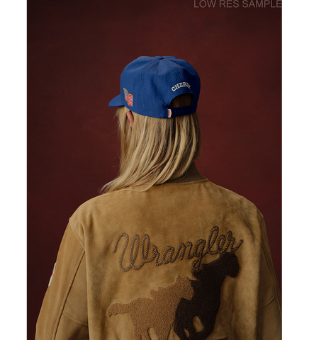 CHERRY LOS ANGELES X WRANGLER NYLON 5 PANEL HAT ROYAL BLUE