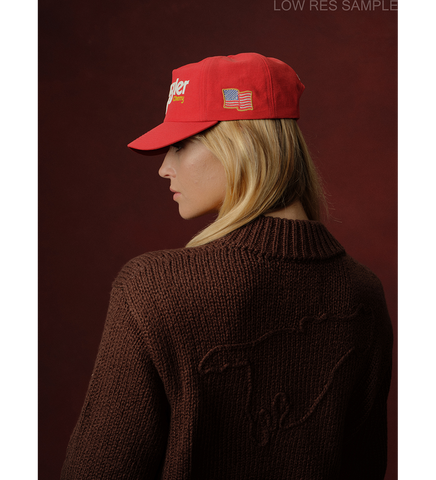 CHERRY LOS ANGELES X WRANGLER NYLON 5 PANEL HAT RED