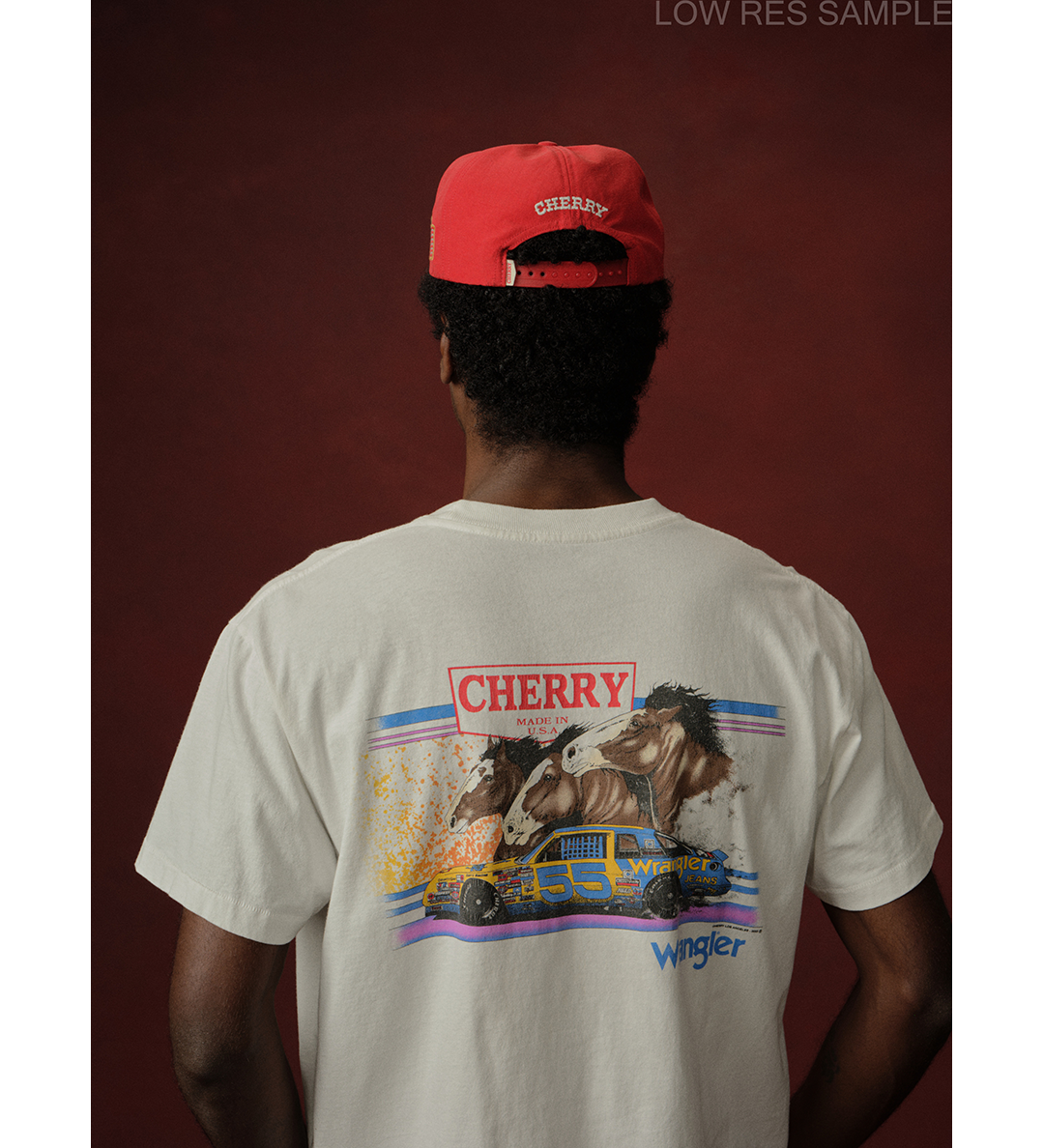 CHERRY LOS ANGELES X WRANGLER NYLON 5 PANEL HAT RED – ADDICTED