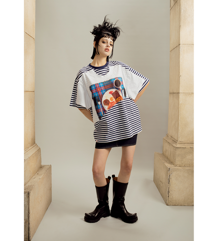 AULD HAG DOUBLE TEE BLUE